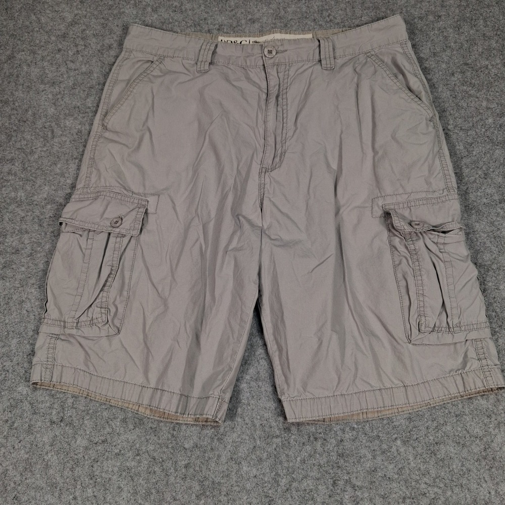PD&C Cargo Shorts Mens 34 Gray Cotton Multi Pocket‎ Casual Outdoor